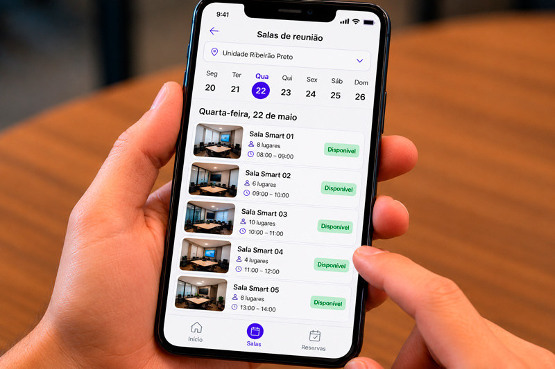 agendamento de smart office pelo celular